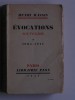 Henri Massis - Evocations. Souvenirs. 1905 - 1911 - Evocations. Souvenirs. 1905 - 1911