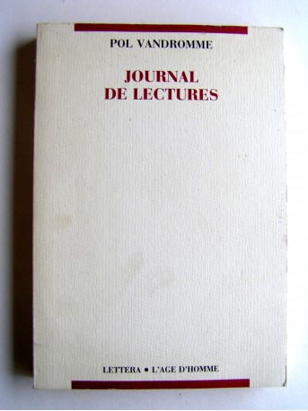 Pol Vandromme - Journal de lectures