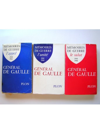 Général Charles De Gaulle - Mémoires de guerre. Complet en trois volumes. 1940 - 1946