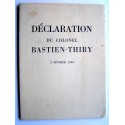 Colonel Jean Bastien-Thiry - Déclaration du colonel Bastien-Thiry. 2 février 1963