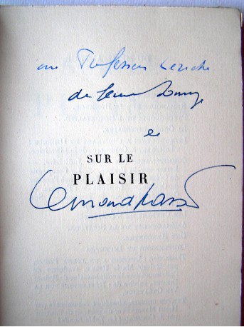 Bernard Grasset - Sur le plaisir. Essai précédé d'une lettre à Léon Bérard