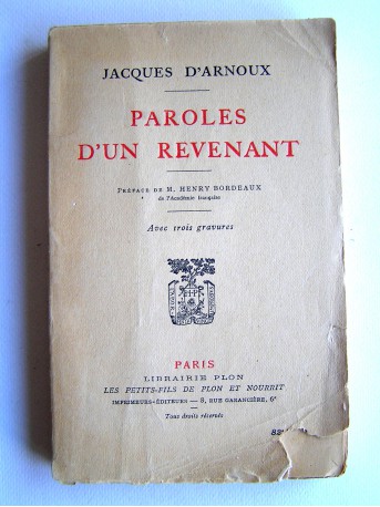 Jacques d'Arnoux - Paroles d'un revenant