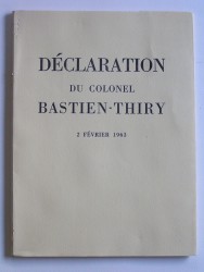 Déclaration du colonel Bastien-Thiry. 2 février 1963