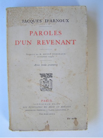 Jacques d'Arnoux - Paroles d'un revenant