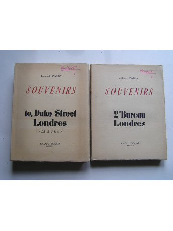 Colonel Passy (André Dewavrin) - Souvenirs. Tome 1 et 2