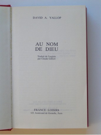 David Yallop - Au nom de Dieu