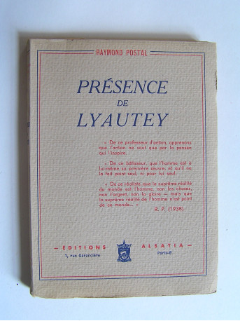 Raymond Postal - Présence de Lyautey.