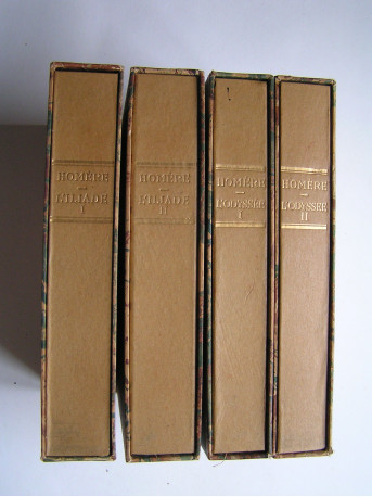 Homère - L'Iliade et L'Odyssée. Complet des quatre volumes.