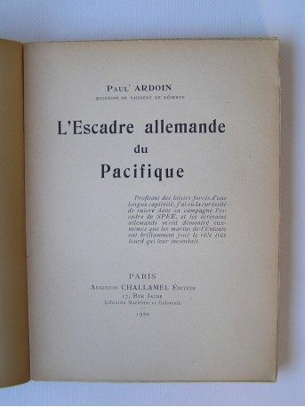 Paul Ardoin - L'Escadre allemande du Pacifique