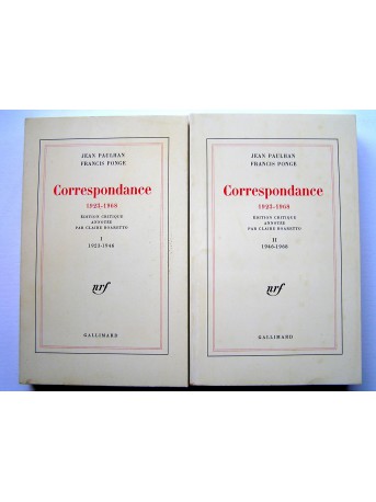 Jean Paulhan et Francis Ponge - Correspondance. 1923 - 1968. Tome 1 & 2.